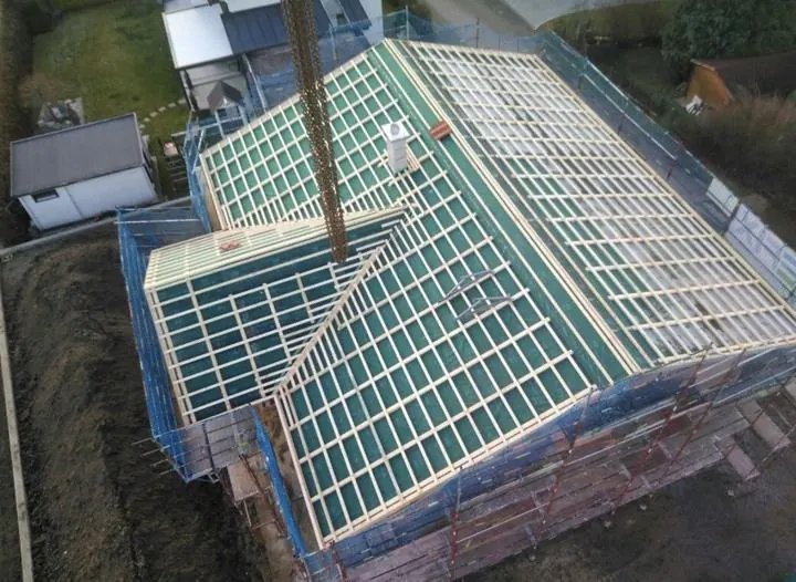Toiture vue du ciel